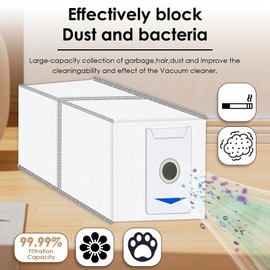 (6 Pack) M12 Pro+ Replacement Dust Bags Compatible With Ecovacs DEEBOT T30 Omni/ T30 Pro Omni/ M12 Pro+/ T30/ T30 MAX Robot Vacuum Cleaner, With Activated Carbon Filter Layer, Disposable Bags