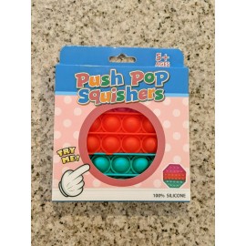 Push Pop Squishers Stress Relieving Fidget Toy Pink  Red Green Hex 100% silicone