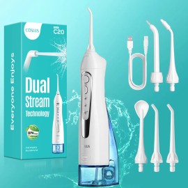 Coslus Irrigador Dental Profesional Water Flosser Oral Boquillas Modos Tanque 300ml Ipx7 Impermeable Limpiador Bucal Dientes Cuidado Completo Color