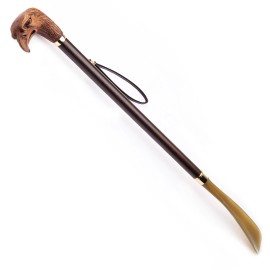 FootFitter Deluxe 28" Wooden Eagle Handle Shoe Horn