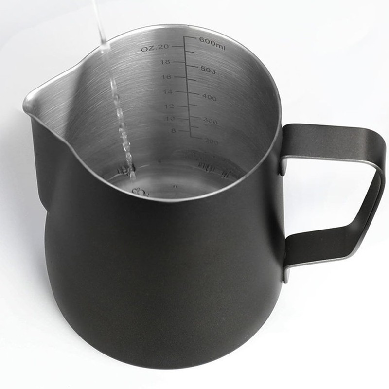 Milk Frothing Pitcher 20oz/600ml, Stainless Steel Espresso Steaming Pitcher Milk