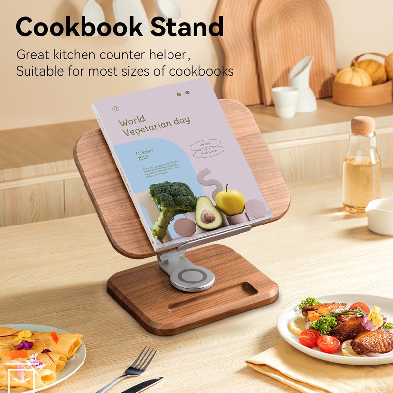 Book Stand for Reading, Mayhas Adjustable Book Holder with 360°