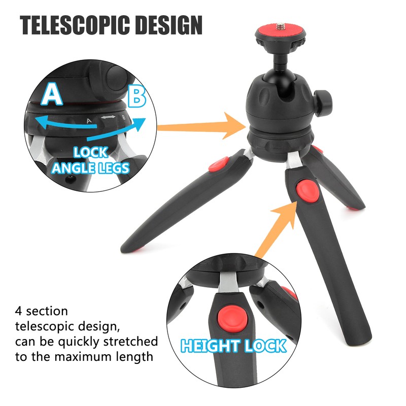 Mini Tripod Camera Holder with 360° Adjustable Ball Head 4
