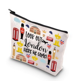 MYSOMY London City Makeup Bag London Travel Gifts London Toiletry Bag London Travel Bag London Zipper Pouch (London Makeup Bag)
