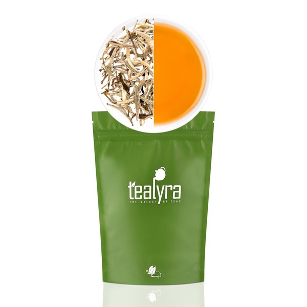 Tealyra - Luxury Jasmine Silver Needle White Losse Tea - Organically Grown in Fujian China - Loose Leaf Tea - Caffeine Level Low - 110g (4-ounce)