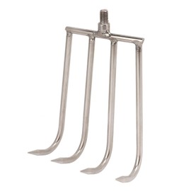 VBESTLIFE Portable Aquatic Weed Rake, Stainless Steel 4 Teeth Rake, Telescoping Pole Retriever Rake for Fishing(S)