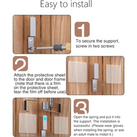 4 Pack Spring Automatic Door Closer, Door Closer for Home, Screen Door，Household, no Need to Remove Door Hinges