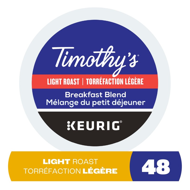 Timothy's Certified Breakfast Blend K-Cup Pods for Keurig Coffee Makers,