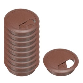 sourcing map 10 Pcs Desk Cable Hole Cover, Plastic Grommet Great for Office, Home, Daily Use (60mm, Brown)