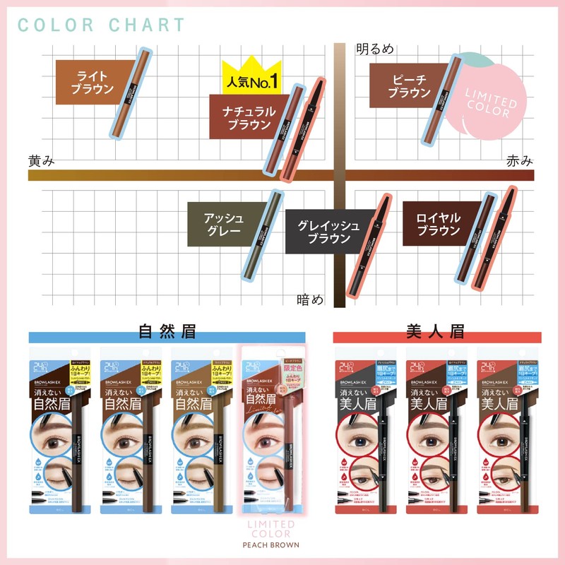 Blowlash EX Waterstrong W Eyebrow (Gel Pencil & Powder) Peach