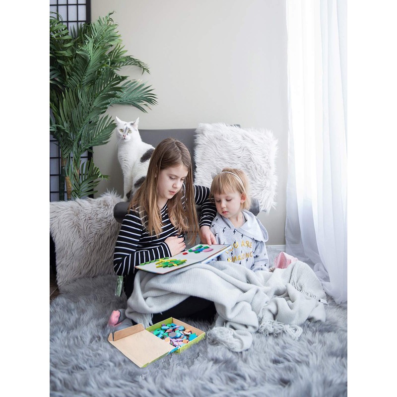 ZazzyKid Kids Magnetic Pattern Blocks Set: 216 PCS Geometric Shape