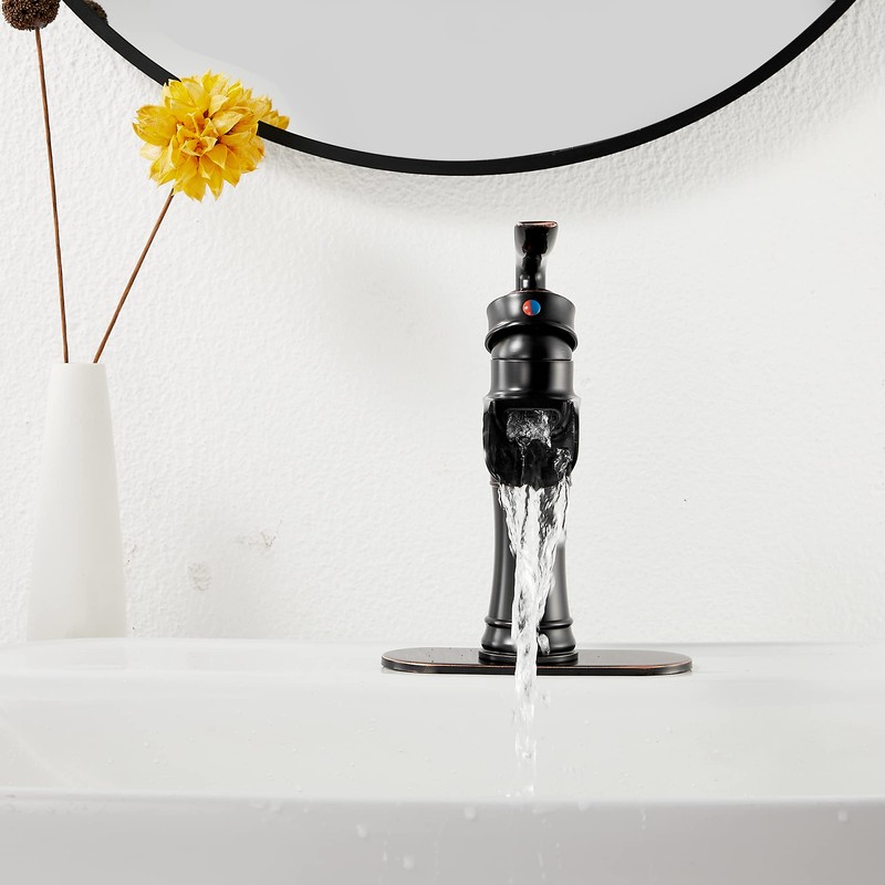 Oil Rubbed Bronze Bathroom Faucet GGStudy Waterfall Single Handle One