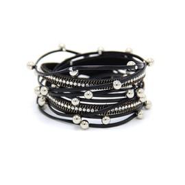 72ore Leather Beaded Bracelet for Women Boho Multi-Layered Stacked Wrap Bracelet Gothic Boho Jewelry Trendy Gifts