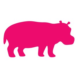 NBFU Decals Hippo Silhouette (Pink) (Set of 2) Premium Waterproof Vinyl Decal Stickers for Laptop Phone Accessory Helmet Car Window Bumper Mug Tuber Cup Door Wall Decoration