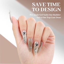 3 Packs Bling Coffin Press on Nails Vintage Long Ballet Fake Nails with Vivid Color Fashion Glossy Gel Acrylic Reusable UV Finish Full Cover Stick on Nails for Women Girls Green S/M/L 30 PCS