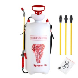 CLICIC 4 Gallon (16L) Lawn and Garden Portable Sprayer Pump Pressure Sprayer with Four Spray Poles Totaling 52 inches in Length