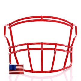 Green Gridiron - SF-2BD for Riddell SpeedFlex + Chrome US Flag Helmet Decal (Scarlet)
