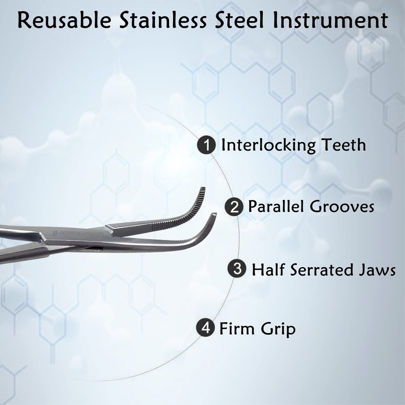 Multi-Use Locking Tweezers MIXTER Hemostat Forceps Half Serrated 6" Stainless