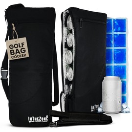 Frostbox Golf Bag Cooler with Ice Pack – Insulated 6-Can Beer Sleeve - Stays Cold for Hours Discreet Hidden Design - Fits in Golf Bag - Black