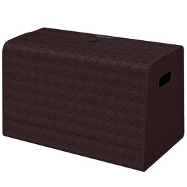 Aiuwo Trunk Organizer for Car,Leather Car Trunk Organizer and Storage for SUV,Truck,MPV Collapsible Multi Compartment Car Organizer Extra Large capacity and Adjustable (Coffee Brown, Large)