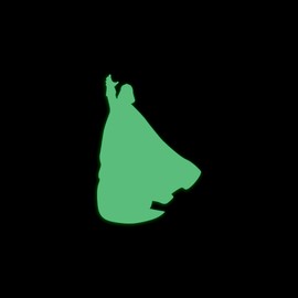 Star Inspired Movie Character Space Vader Glow in The Dark Sticker Decal for Phone Tablet Laptop Car Truck Window | 4" Sticker | Green