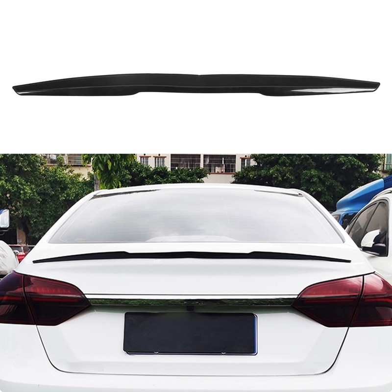 Rear Trunk Spoiler 113.5x7cm Rubber Black Universal Exterior Trim for