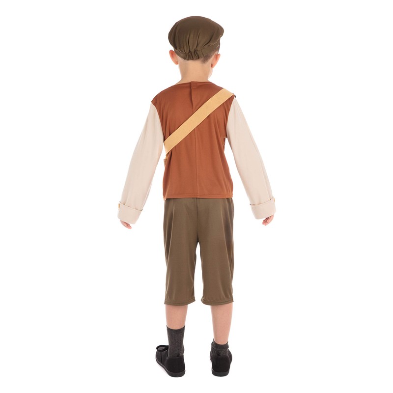 Rubies CF195 (L) Evacuee Schoolboy Costume, Boys, Brown, Age 8-10