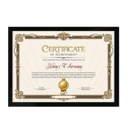 EVERMARKET A4 Without Mats Picture Frames, Black Certificate Diploma Document Frames Set for Tabletop or Wall Display for Arts or Photos or Posters, 31x22cm,Pack of 1