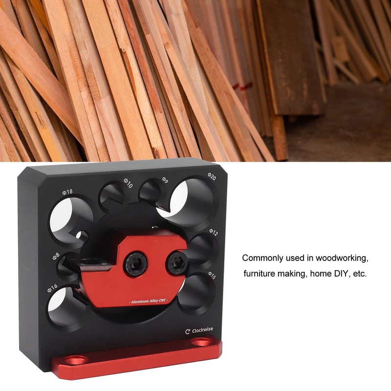AUNMAS Wood Plug Cutter 8 Holes Adjustable Aluminum Alloy Dowel