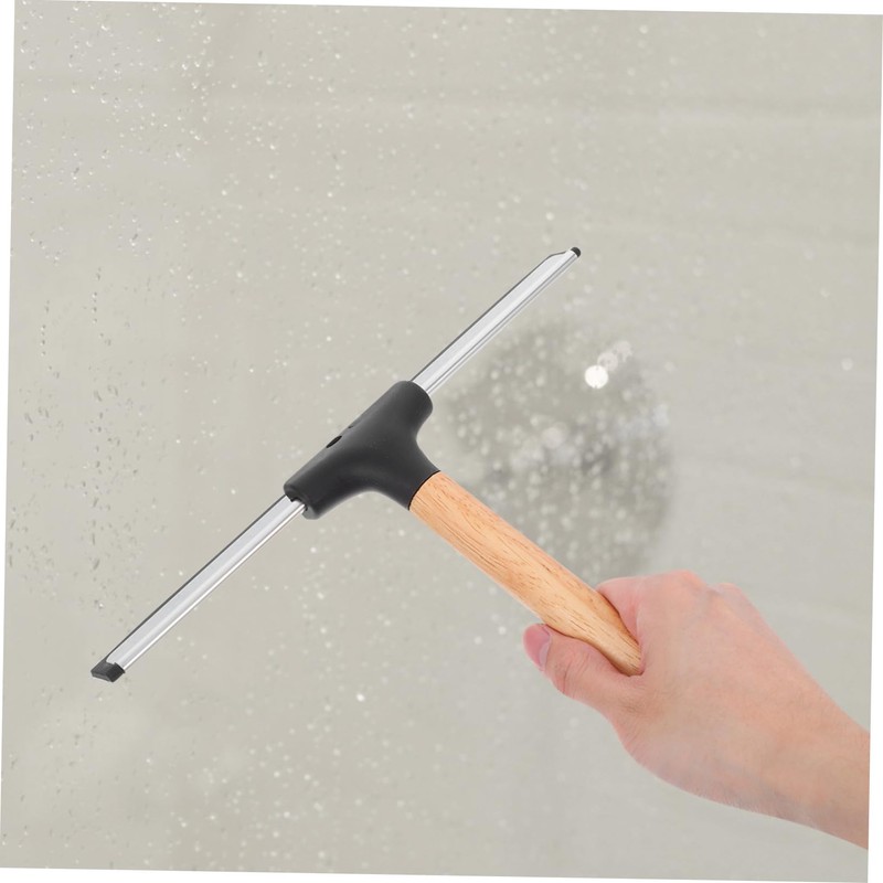 VICASKY Wooden Handle Glass Squeegee Multi Purpose Cleaning Tool for