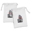 Ambesonne Truck Fabric Pouch Set of 2, American Flag Themed