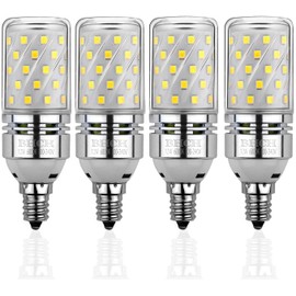 E12 LED Corn Bulbs 12W,6000K Daylight White,1200LM,100W Incandescent Bulbs Equivalent,Pack of 4
