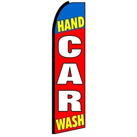 R and R Industries HAND CAR WASH Flag (Mount and Poles are Not Included) (2)