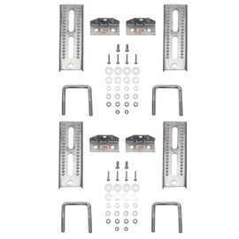 Extreme Max 3006.7015 8" Galvanized Swivel-Top Bunk Bracket with Hardware for 2" x 3" Trailer - 4-Pack