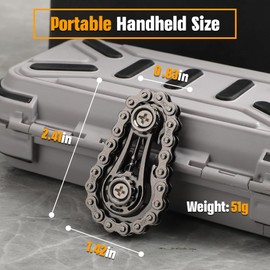 Gear Fidget Spinner for Stress Relief, Metal Sprocket Chain Fidget Toy for Children Adults, Kinetic Desk Toy, Novelty Hand Finger Spinner for Anti-Anxiety