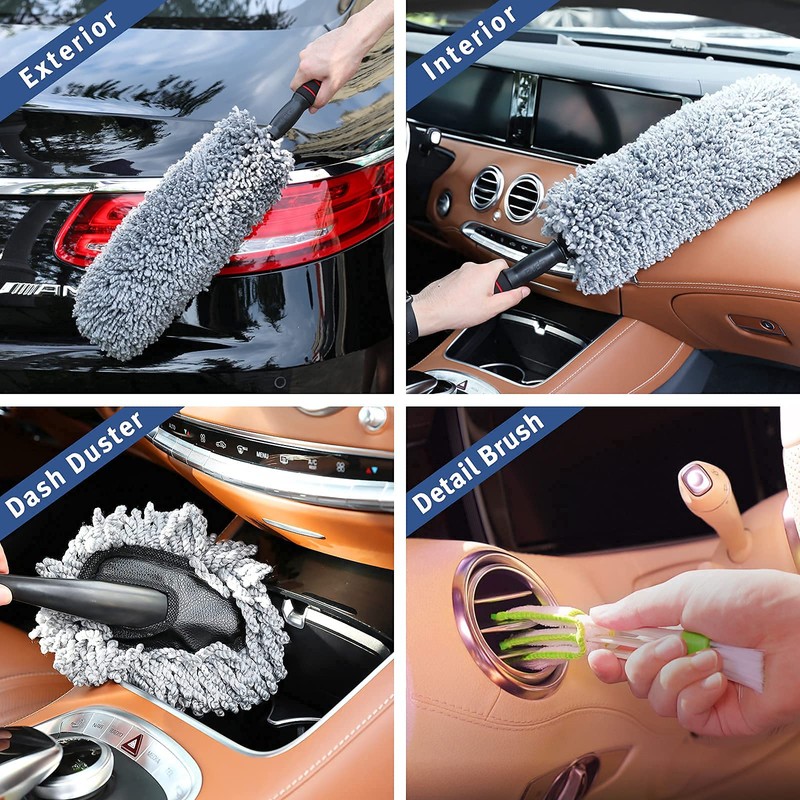 upra Ultimate Car Duster Kit，Best Microfiber Multipurpose Duster,Interior &Exterior Cleaning