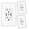 BASEPORT Premium Wall Outlet with USB Ports - Duplex 125V