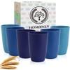 Homienly Wheat Straw Cups 6 PCS Plastic Cups Reusable Unbreakable