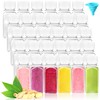 30Pcs 2 Oz Empty Plastic Juice Bottles with Caps,Reusable Clear