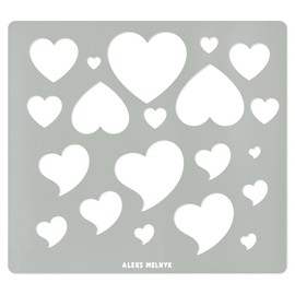 Aleks Melnyk No.203 Metal Stencil for Jewelry, Shape Earring Heart Cutouts Stencil, Lapidary Template for Cabochons, Jewelry making Templates, Bracelets, Earrings DIY, Heart Pattern