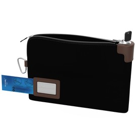 TECHFROG Cash Bag, Notary Bag with Lock, 2 Keys, Waterproof Document pouch, Money pouch with Zipper, 11.7 X 8.3 Inch, Deposit Bags and Travel Wallet Protect Passport, Cash, Checks, Credit Cards