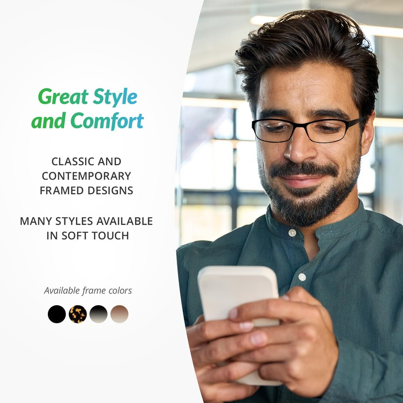 SAV Men’s Flex 2 5028 Reading Glasses - Flexible, Durable,