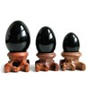 Polar Jade Black Obsidian Gemstone Egg Sphere 50 x 35