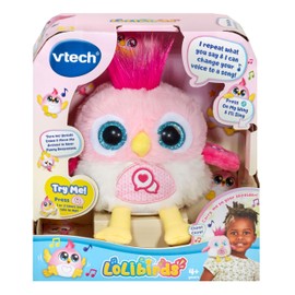 VTech LoLibirds, Interactive Birdie Toy with Funny Responses, Colour-Changing Eyes, Music & Sounds, Sits On Your Shoulder, Gift for Toddlers 4, 5, 6 + years, Pink, English Version