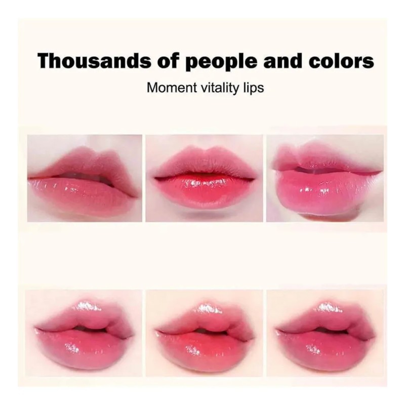 Lápiz Labial Que Cambia De Color, Hidratante, Con Brillo