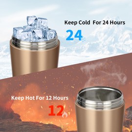 TOOFEEL Insulated Protein Shaker Bottle - 20 oz Stainless Steel Shaker Cups for Protein Shakes, Stays Cold/Hot, Double Walled Vacuum Metal Protein Shaker, BPA Free Leakproof Gym Shaker Bottle