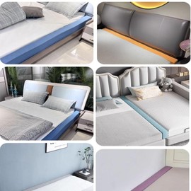 WOHNZA 79X8X8 in Bed Gap Filler,Grey Bed Gap Filler Queen Sofa Crack Filler Between with Removable Cover for headboard