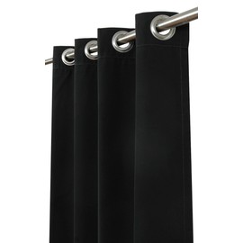 Sweet Summer Living Sunbrella Outdoor Curtains 84 inch x 50 inch Patio Decor 100% Acrylic with Water/Weather Resistant and Stainless Steel Grommets, Outdoor Curtains (Canvas Black)