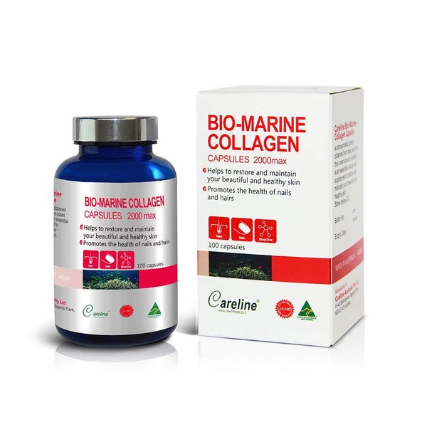 Careline Bio-Marine Collagen 2000max 100 Capsules Made in Australia