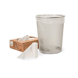 40" x 48" x 16 micron 40 to 45 Gallon Transparent White Plastic High Density Trash Can Liners (25 bags/roll, 10 rolls/case)